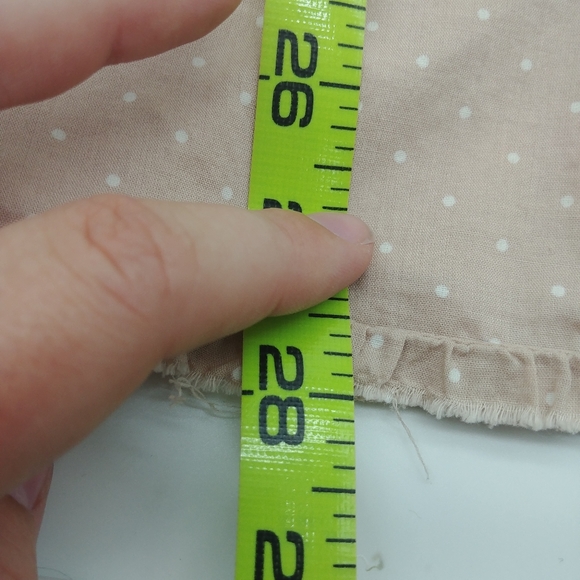 Decree • Y2k Neutral Raw Hem Boho Tan Polka Dot Babydoll Tunic Tank Top Large - Picture 8 of 9